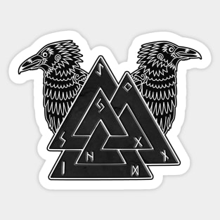 Valknut, Huginn and Muninn Sticker